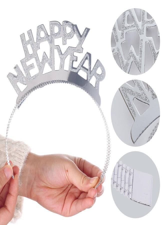 yeabwps 24 PCS New Years Eve Party Supplies 2026, Happy New Year Headband Tiara Noise Makers Party Favors Gold Sliver - Image 3